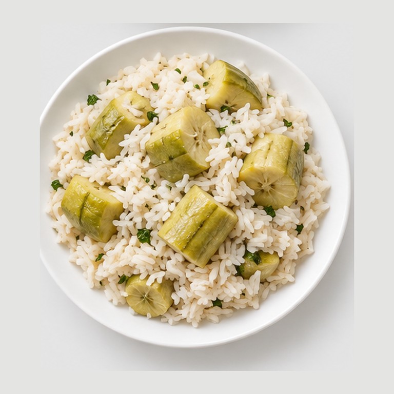 Riz aux Bananes Vertes et Lait de Coco