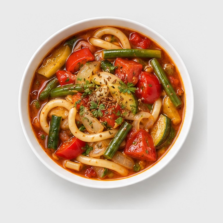 Soupe-plat de nouilles d'Ouzbékistan façon lagman