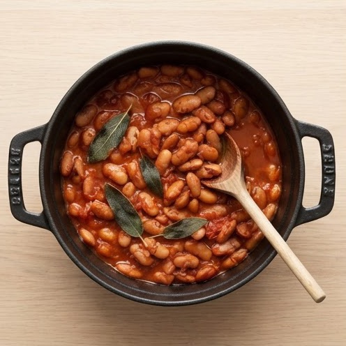 Haricots mijotés à la sauge façon fagioli e verdure
