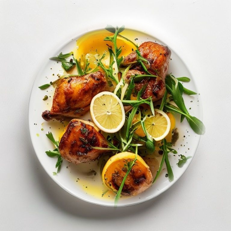 Poulet rôti aux asperges et citron