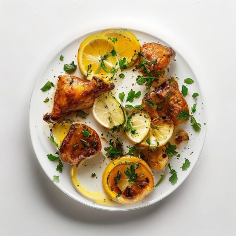 Poulet aux champignons de Paris et citron