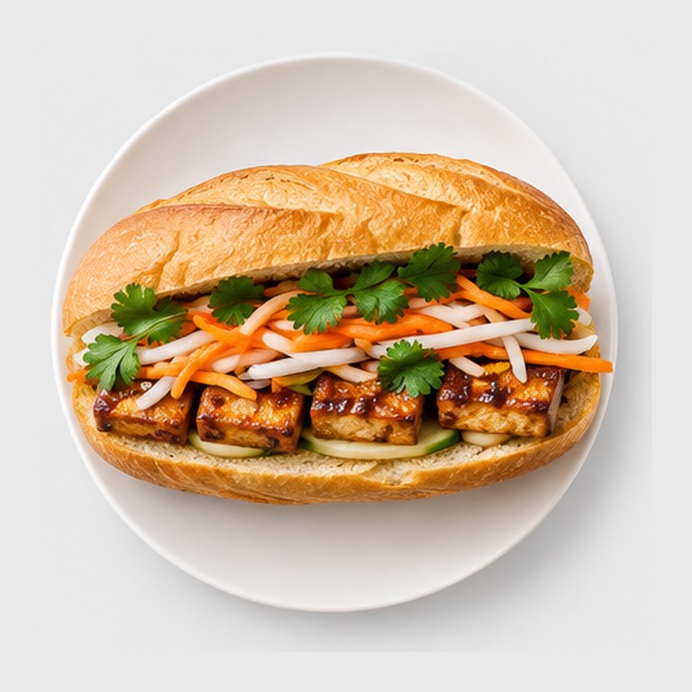 Sandwich végétarien vietnamien façon bánh mì chay