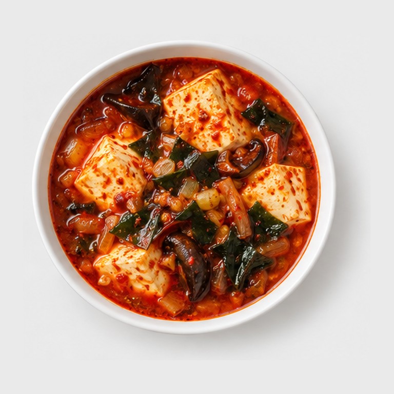 Tofu soyeux bouillant façon sundubu jjigae extra épicé