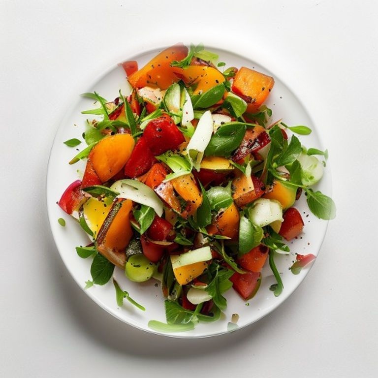 Salade de pois chiches, poivron et menthe