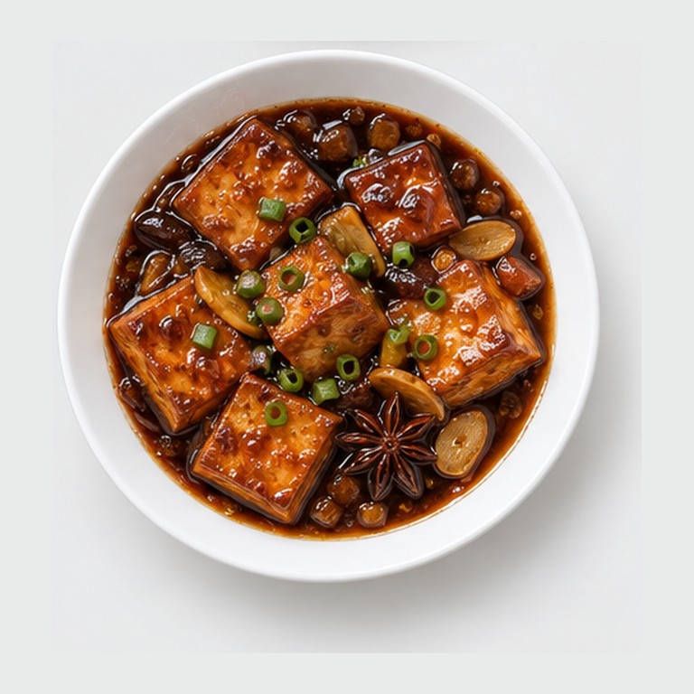 Tofu braisé rouge façon Hong shao tofu (Chine)