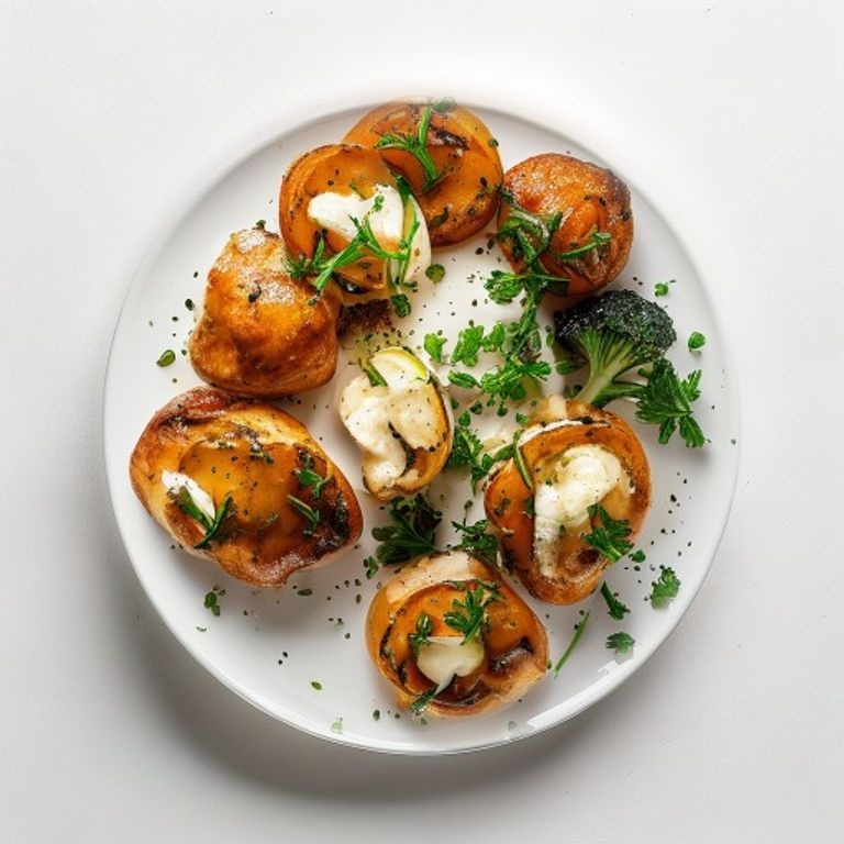 Poulet, champignons shiitake et chou-fleur