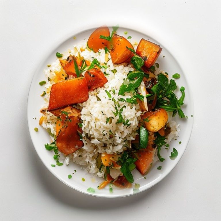 Thon poêlé, riz et courgettes sautées