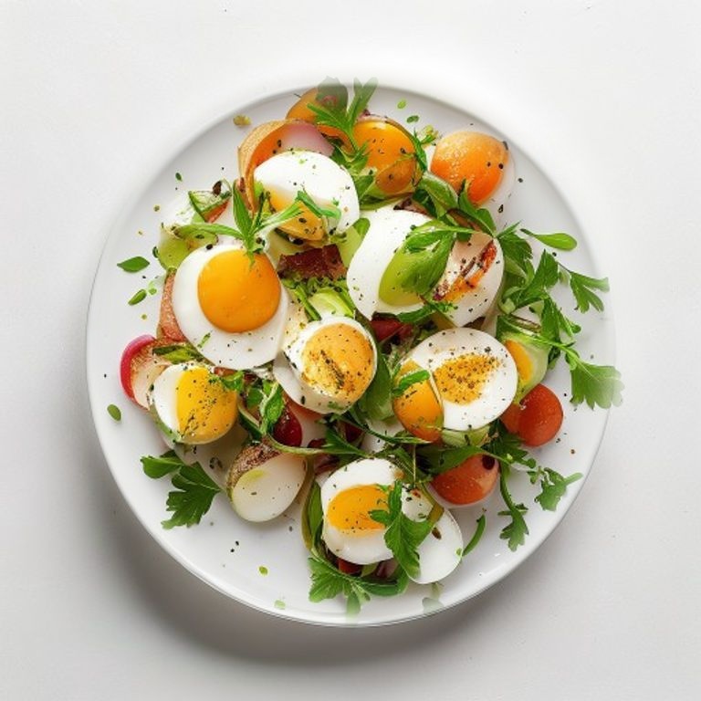 Salade d'artichauts, œufs durs et persil
