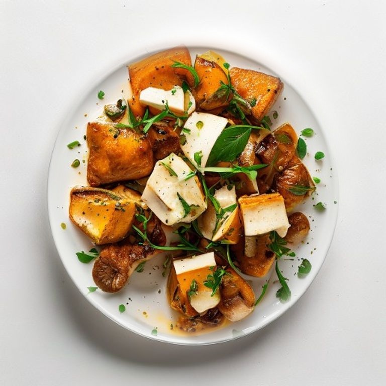 Poulet, tofu, champignons shiitake et soja