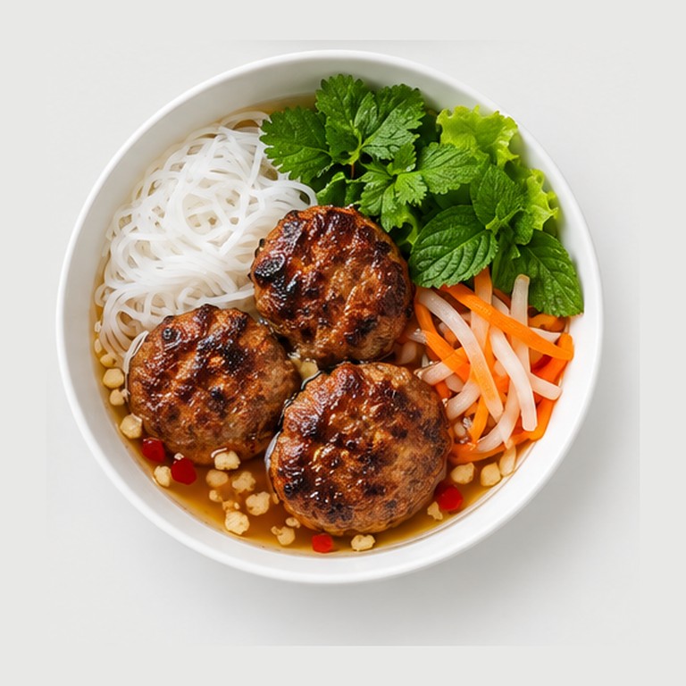 Boulettes de porc et nouilles façon bún chả simplifié