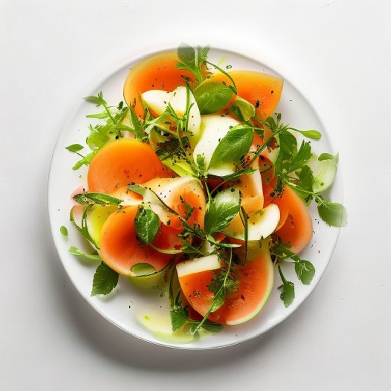 Salade de melon, poire et menthe