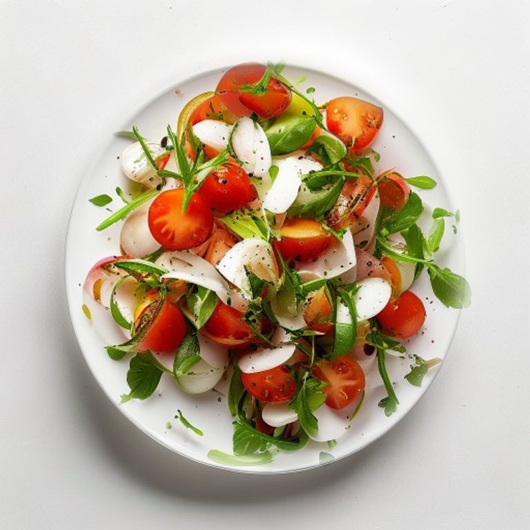 Salade d'artichauts, tomate et basilic