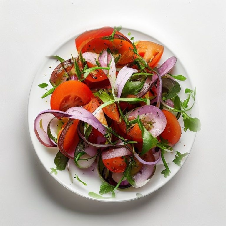 Salade d'aubergine grillée, tomate et basilic