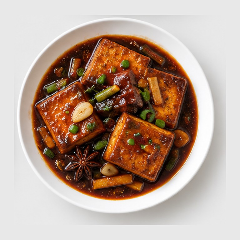 Tofu mijoté rouge chinois façon braised tofu dongpo