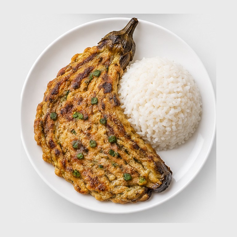 Omelette d'aubergines grillées façon tortang talong
