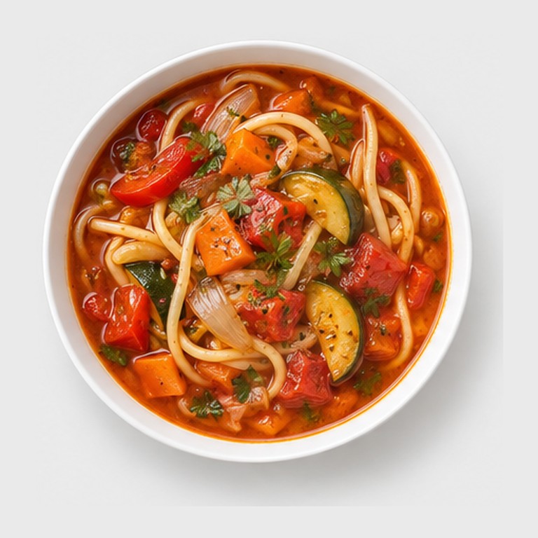 Soupe de nouilles aux légumes façon lagman simplifié
