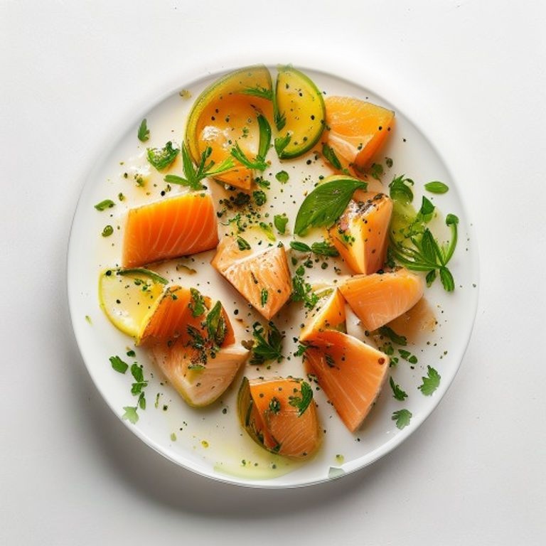 Saumon mariné au citron vert et coriandre
