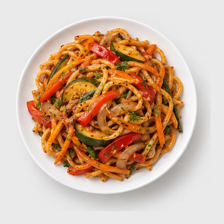 Nouilles sautées aux légumes façon lagman végétarien