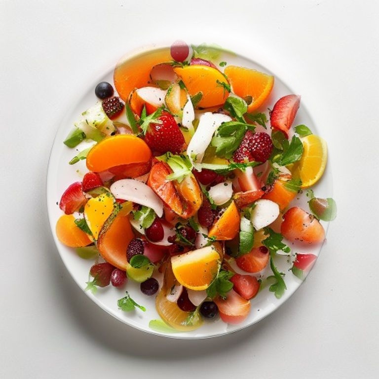 Salade de fraise, orange et noisettes