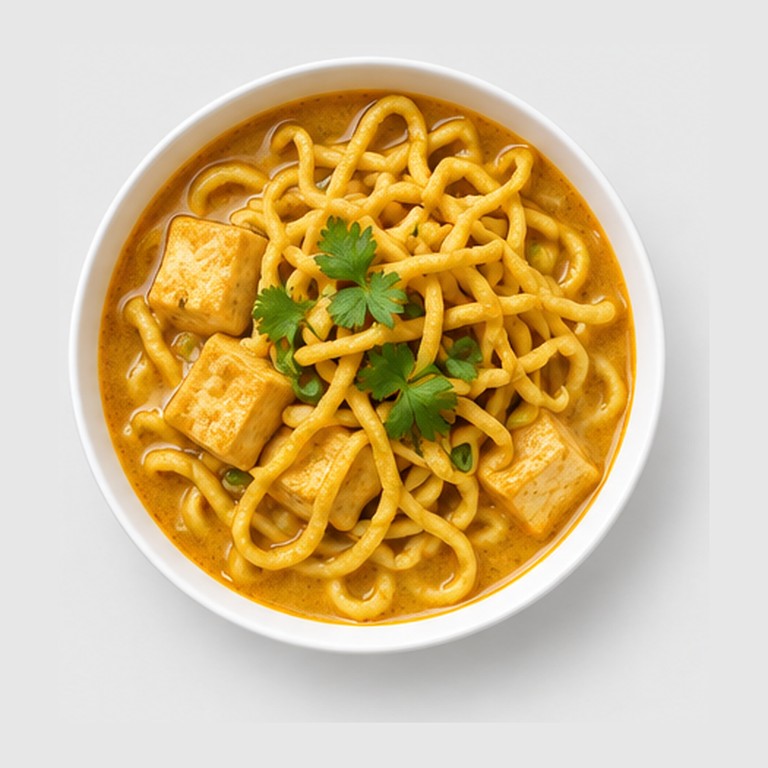 Curry aux nouilles du Nord thaï façon khao soi végétarien