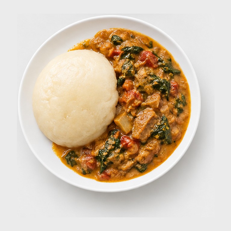 Fufu de Manioc avec Sauce Arachide (Afrique Centrale)