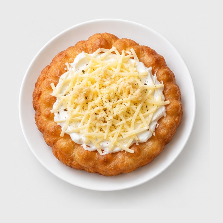 Pain frit au fromage et crème aigre façon lángos