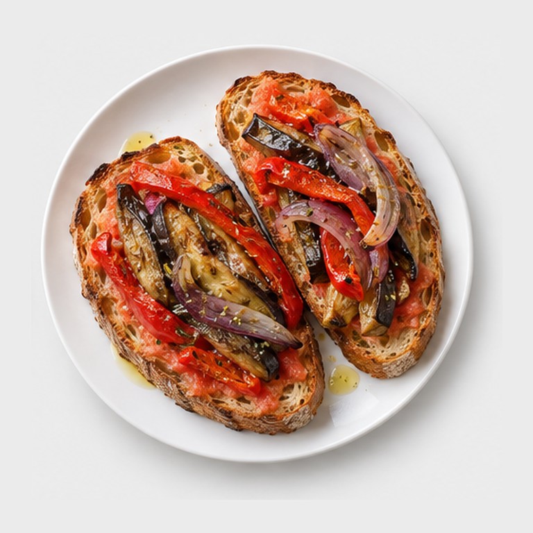 Escalivada sur Pa amb Tomàquet — Légumes Rôtis sur Pain à la Tomate
