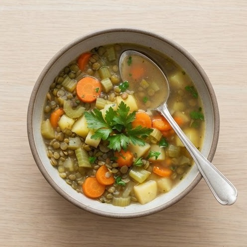 Soupe de lentilles à l'allemande façon linsensuppe