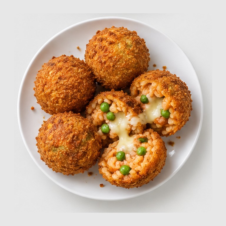 Boulettes de riz frites siciliennes façon arancini végétariens