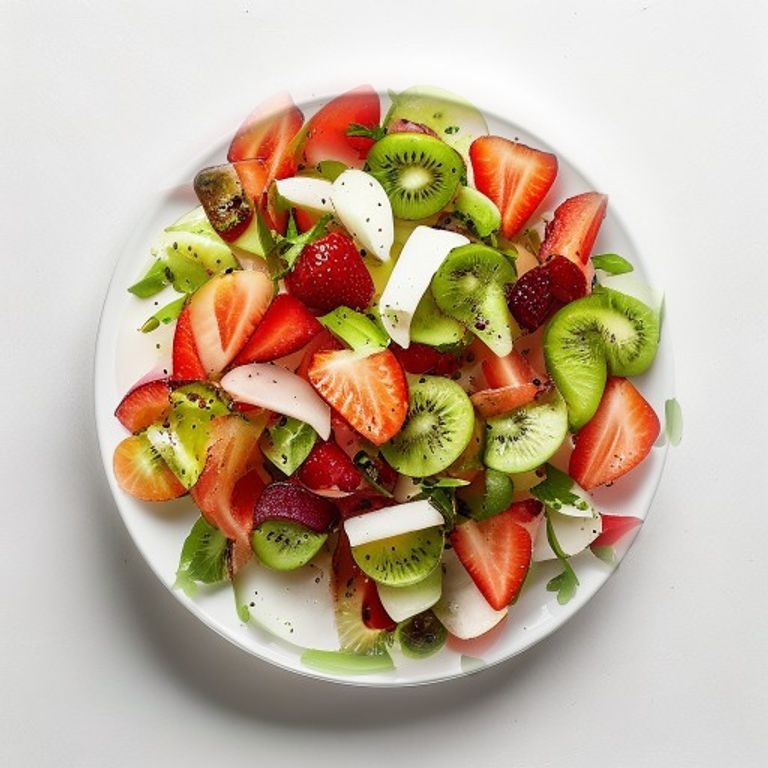 Salade de fraise, kiwi et noisettes