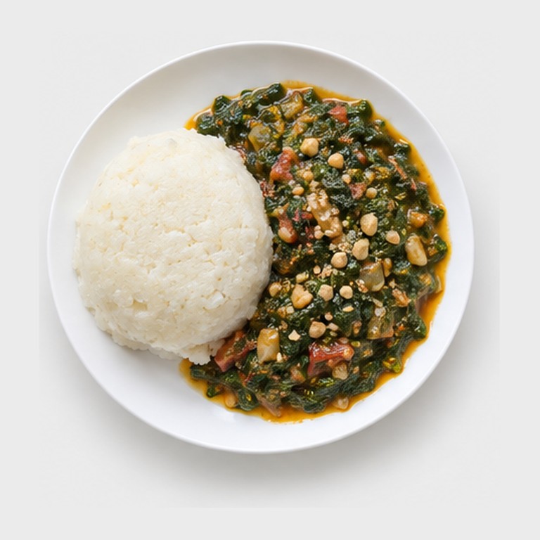 Ugali na Mchicha — Polenta de Maïs et Épinards aux Cacahuètes