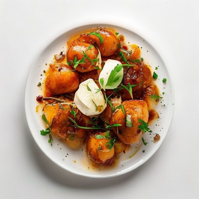 Poulet au curry, pomme et raisins secs