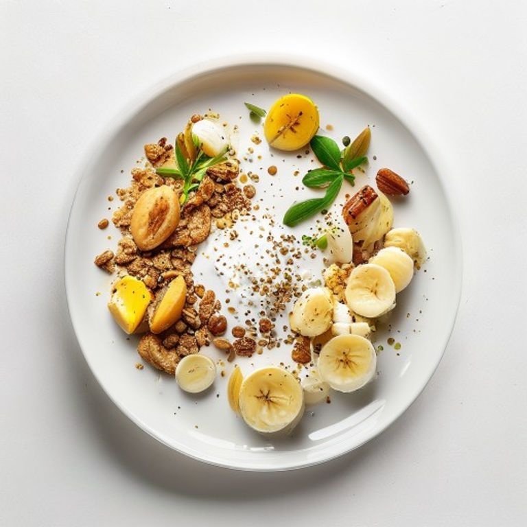 Bowl flocons d'avoine, yaourt, banane et amandes