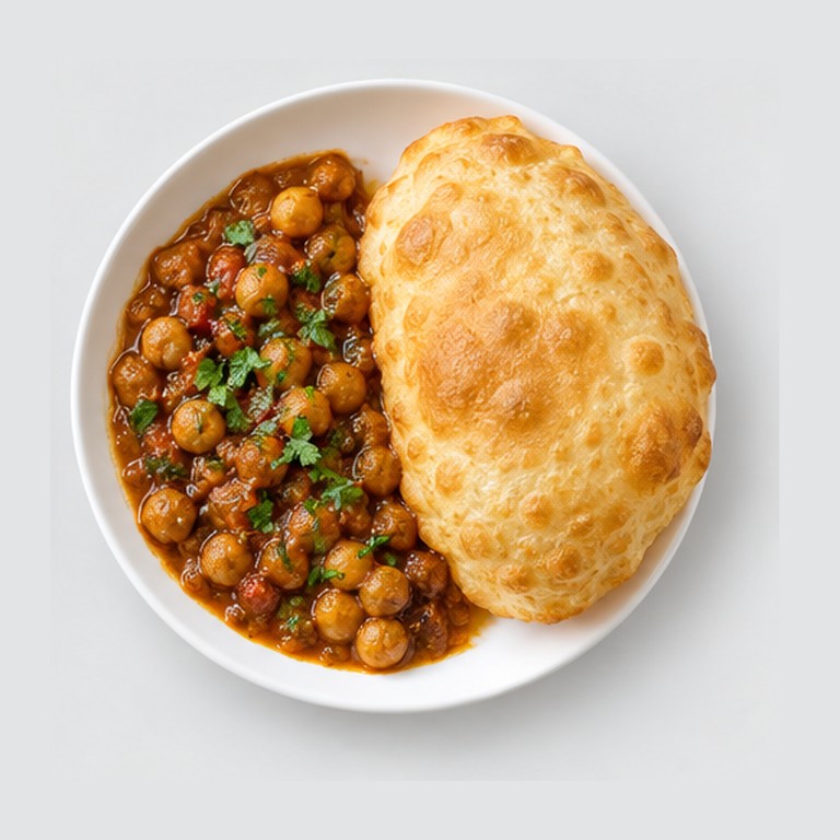 Pois chiches et pain frit punjabi façon chole bhature