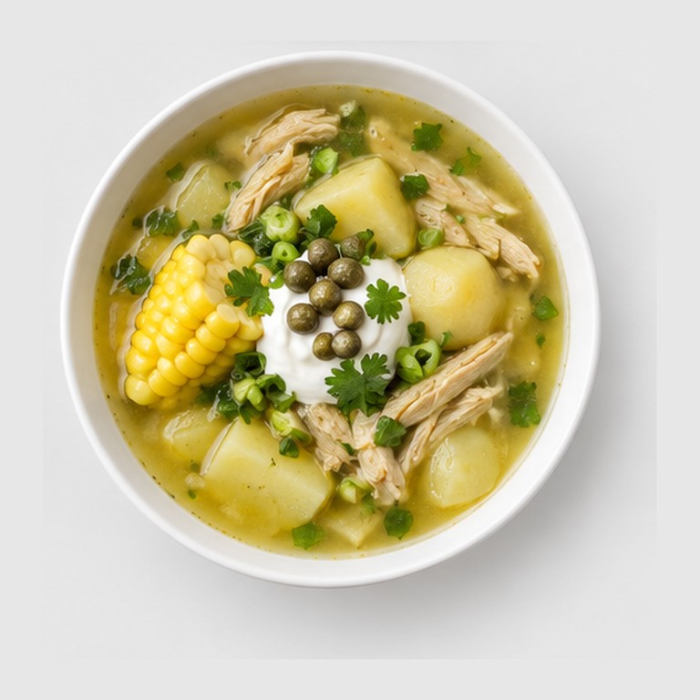 Soupe de pommes de terre de Bogotá façon ajiaco bogotano