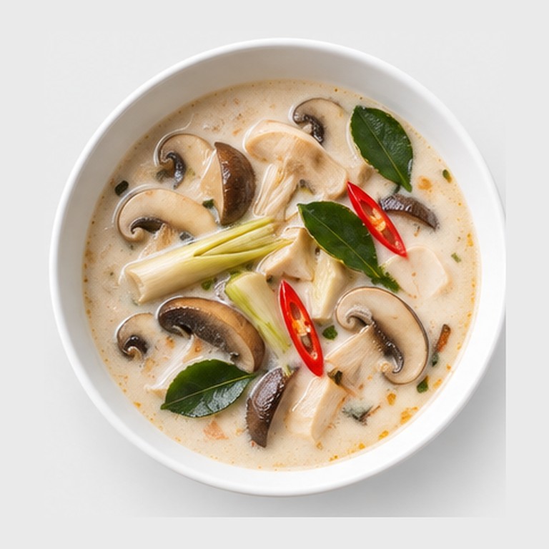 Soupe champignons galanga façon tom kha het (Thaïlande)