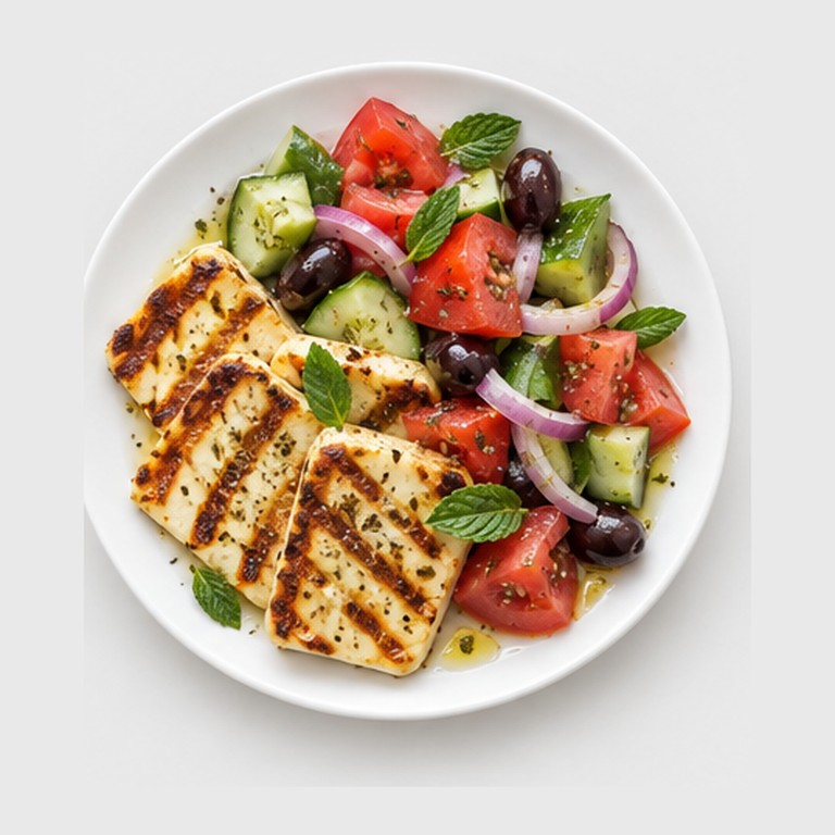 Halloumi Grillé, Salade Méditerranéenne (Chypre)