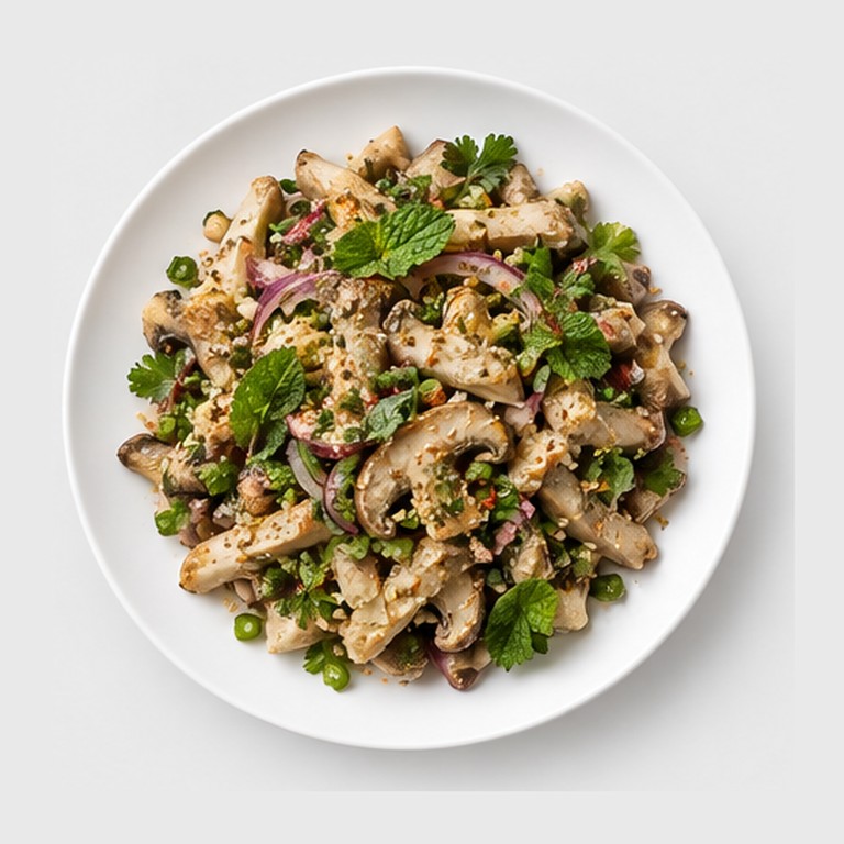 Salade de champignons hachés au Laos façon laab hed