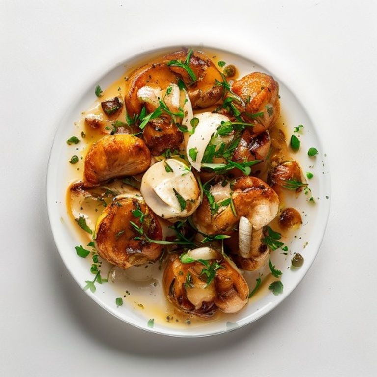 Poulet, champignons shiitake et sauce soja