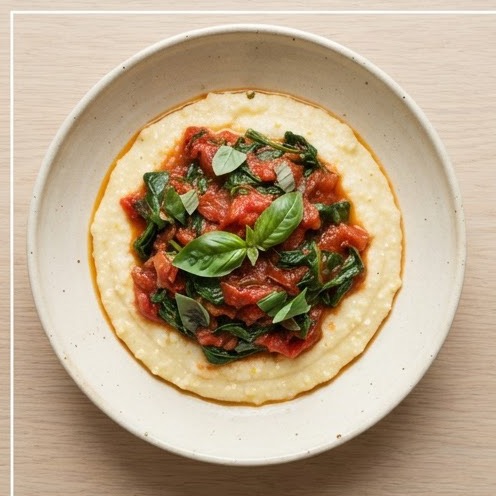 Polenta et légumes à la tomate façon nshima ya ndiwo