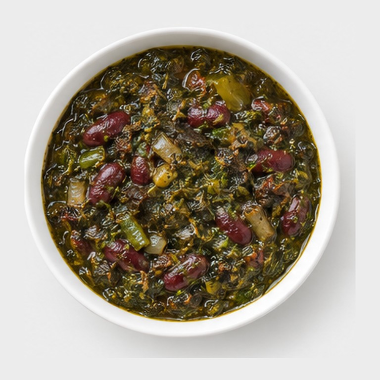 Ragoût d'herbes aux haricots rouges façon ghormeh sabzi végétarien