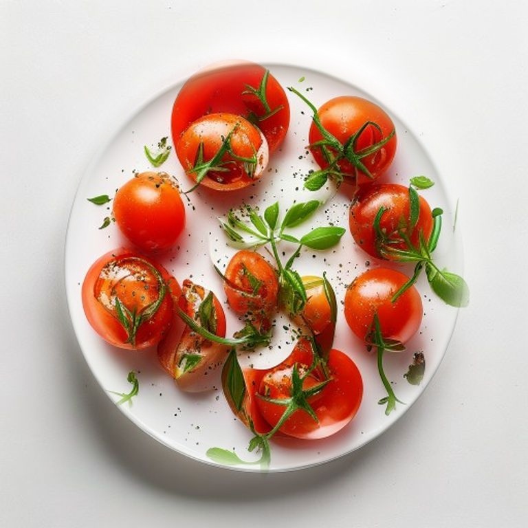 Salade caprese, tomates et basilic