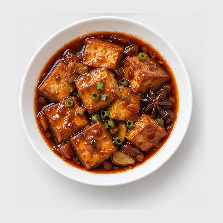 Tofu braisé à la sauce soja rouge façon Hong shao tofu