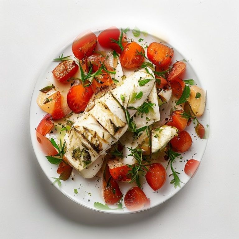 Poisson blanc en papillote tomates et basilic
