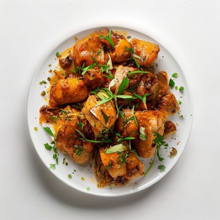 Poulet, pois chiches, cumin et coriandre