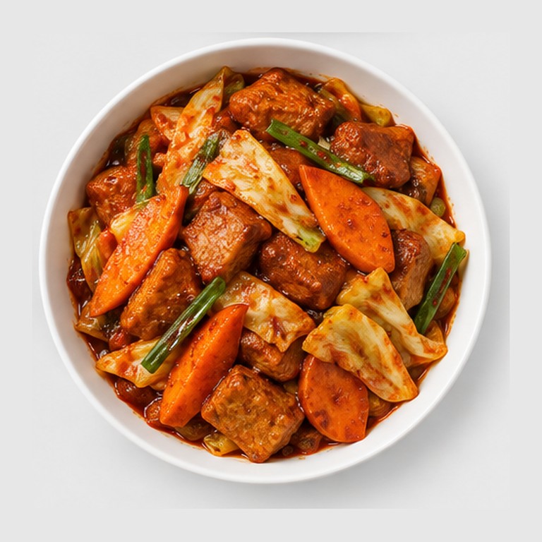 Sauté épicé coréen façon dakgalbi végétarien