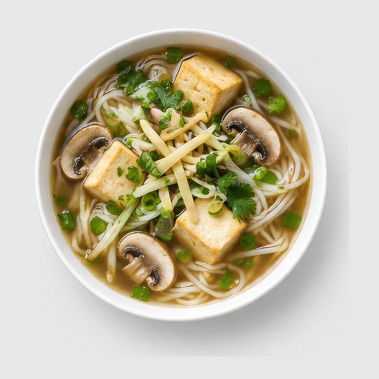 Soupe de vermicelles de riz façon khao piak sen végétarien