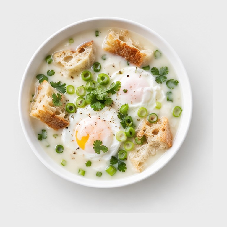 Soupe du matin au lait et œufs pochés façon changua