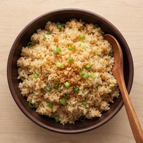 Riz frit à l'ail doré façon sinangag
