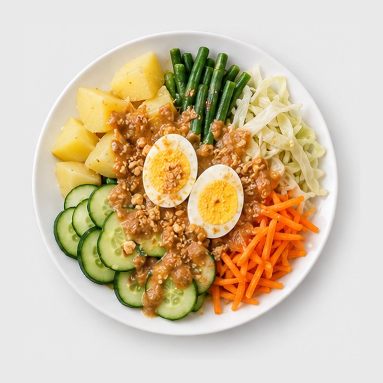 Salade indonésienne sauce cacahuète façon gado-gado
